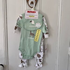 Huggies 3-Piece Baby Matching Set in Mint Green - Wild Hugs